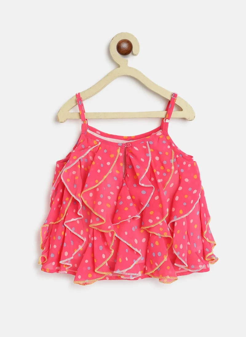 Nautinati Multicolor Girls' Ruffled All-over Polka Print Top with Solid Shorts for Women | Best Price UAE